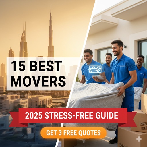 A guide to the 15 best movers in Dubai 2025, featuring professional movers and an offer to get 3 free quotes.