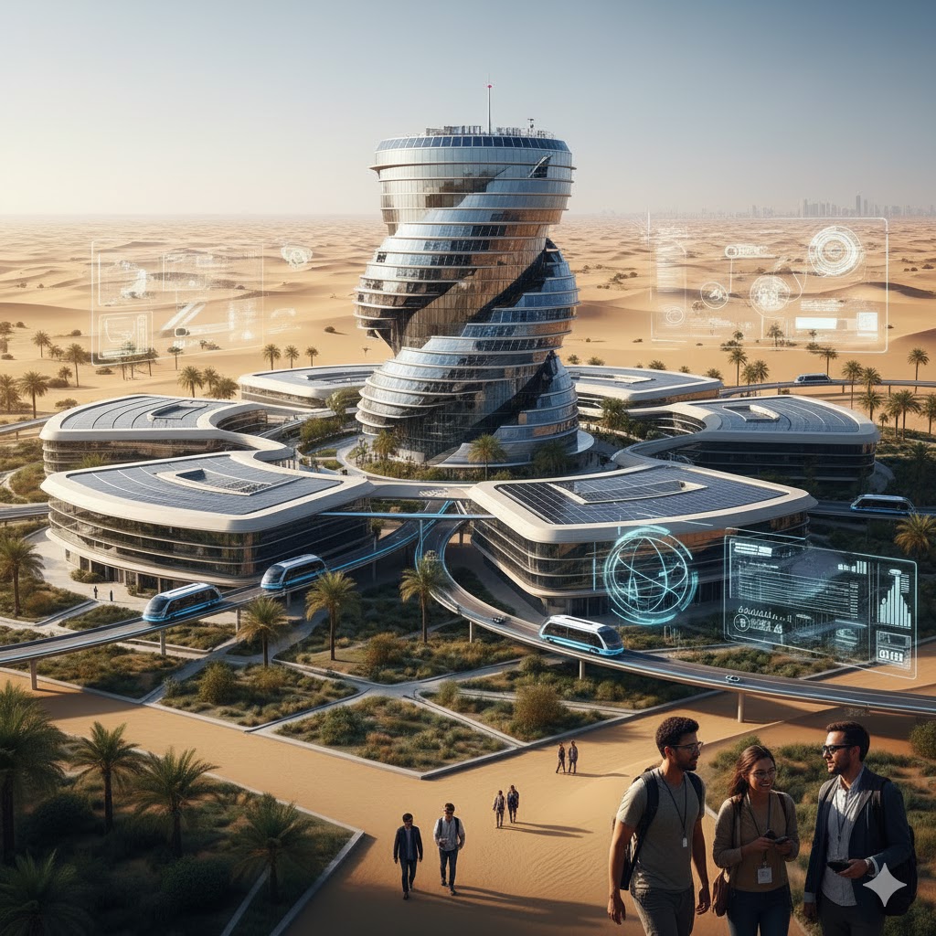 A modern office building in Dubai Silicon Oasis.