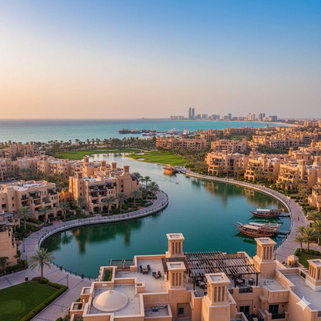 The signature architecture of Al Hamra Village in Ras Al Khaimah.