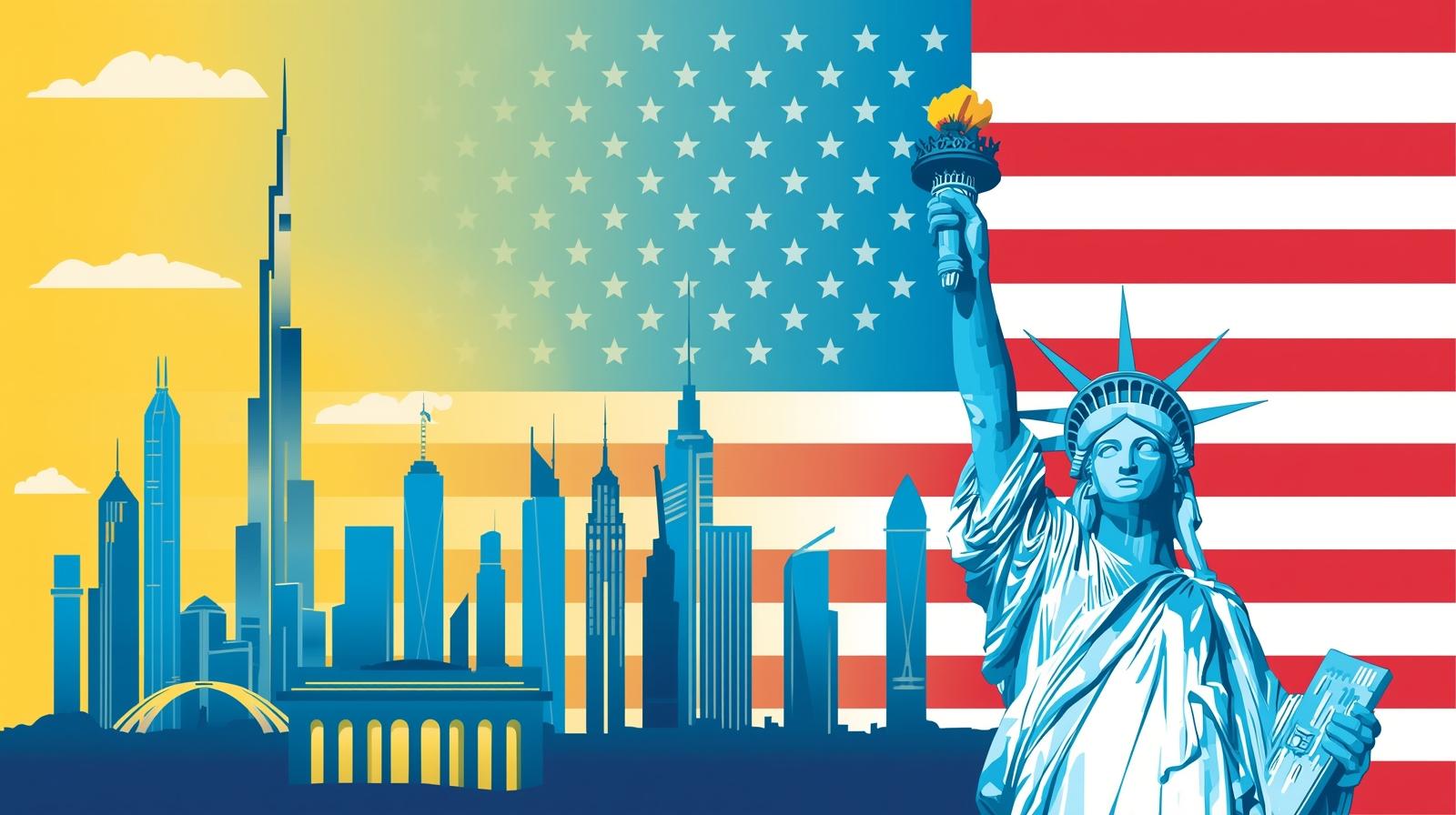 The Golden Gate Bridge in San Francisco, an iconic symbol of the USA.