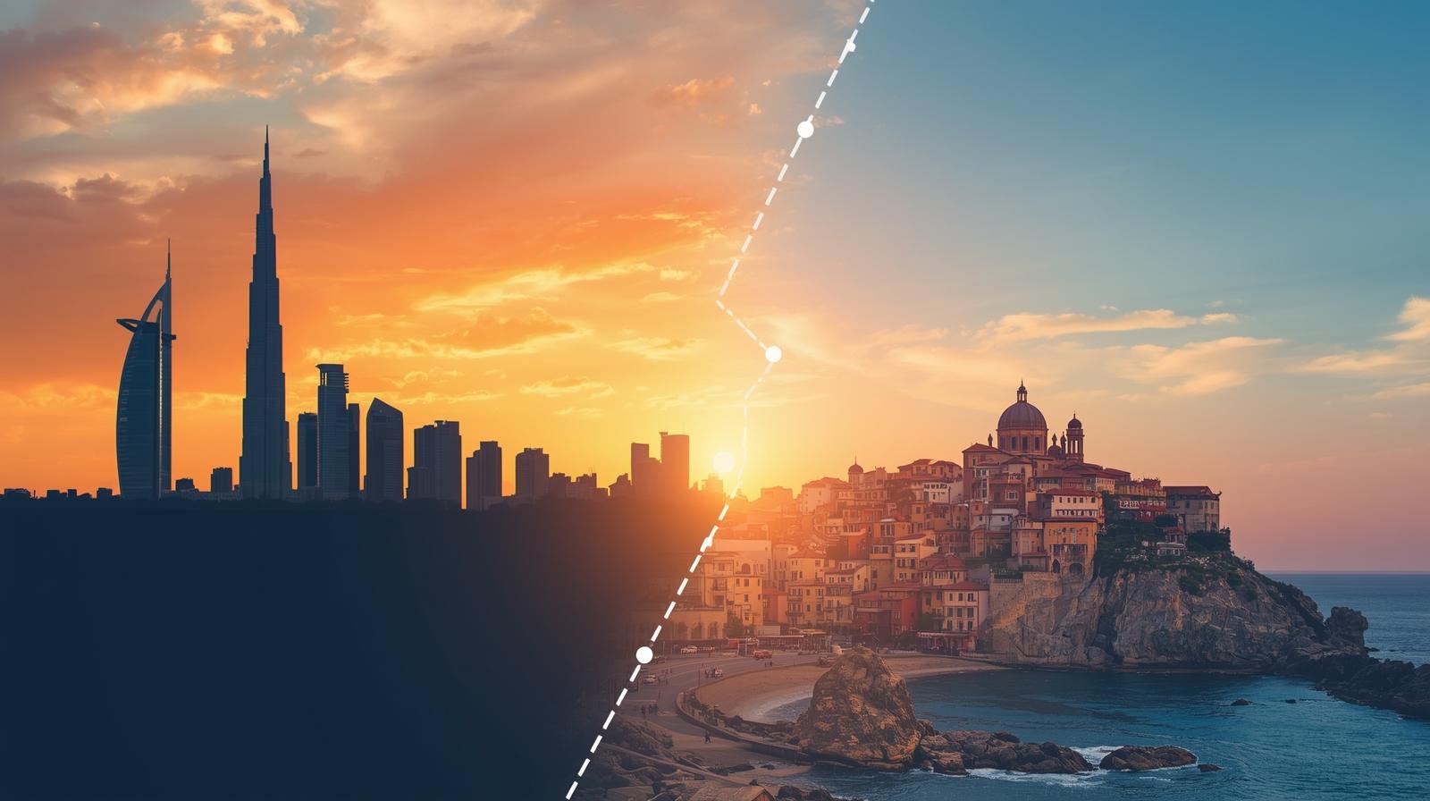A beautiful view over the rooftops of Barcelona, Spain, under a clear blue sky.